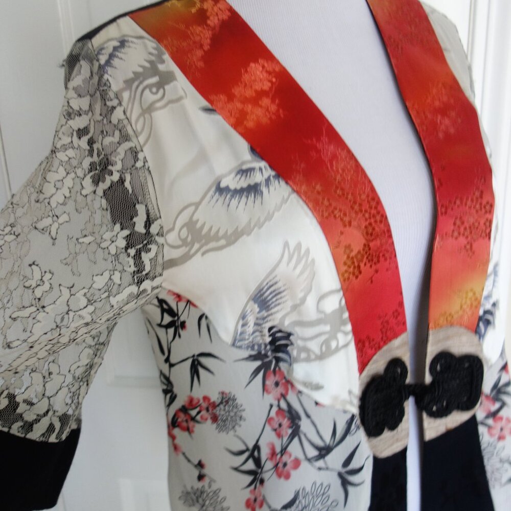NWT Vtg SPENCER ALEXIS Mixed Fabric Kimono Jacket – Med - Picture 2 of 8